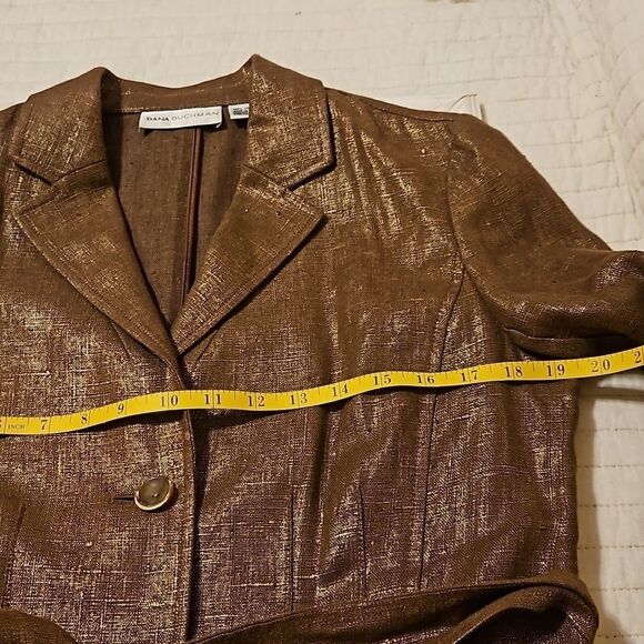 Dana Buchman Golden Brown linen jacket size 6 - Picture 10 of 11